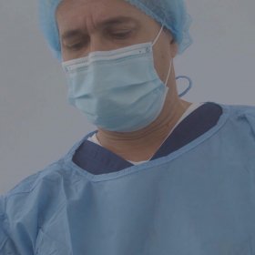 Veterinarian working