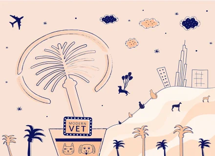 Modern vet palm logo